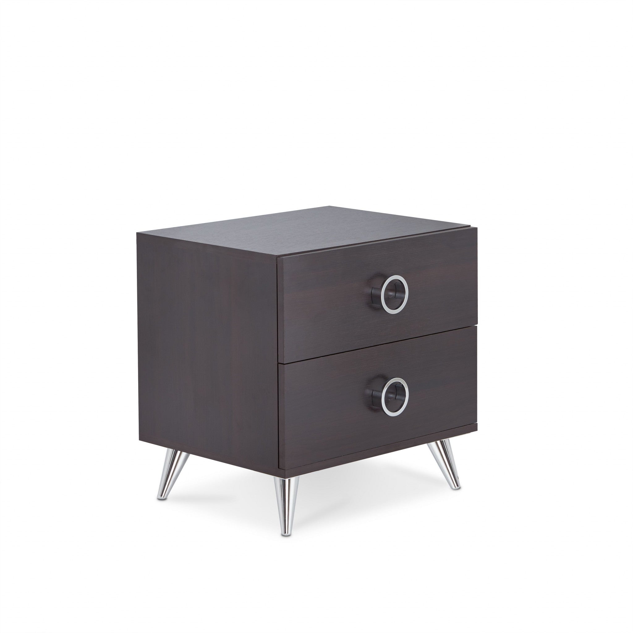 20" Silver And Espresso End Table With Two Drawers - Homeroots - Flyclothing LLC