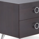 20" Silver And Espresso End Table With Two Drawers - Homeroots - Flyclothing LLC