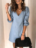 Full Size V-Neck Half Sleeve Dress - Trendsi - Flyclothing LLC