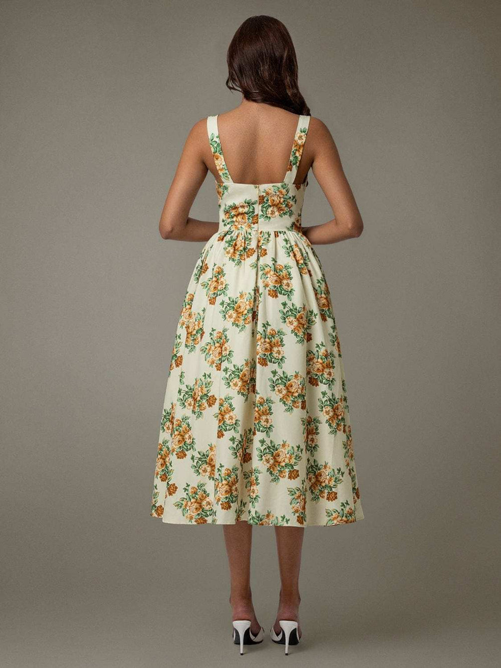 Lace Trim Floral Sleeveless Midi Dress - Trendsi - Flyclothing LLC