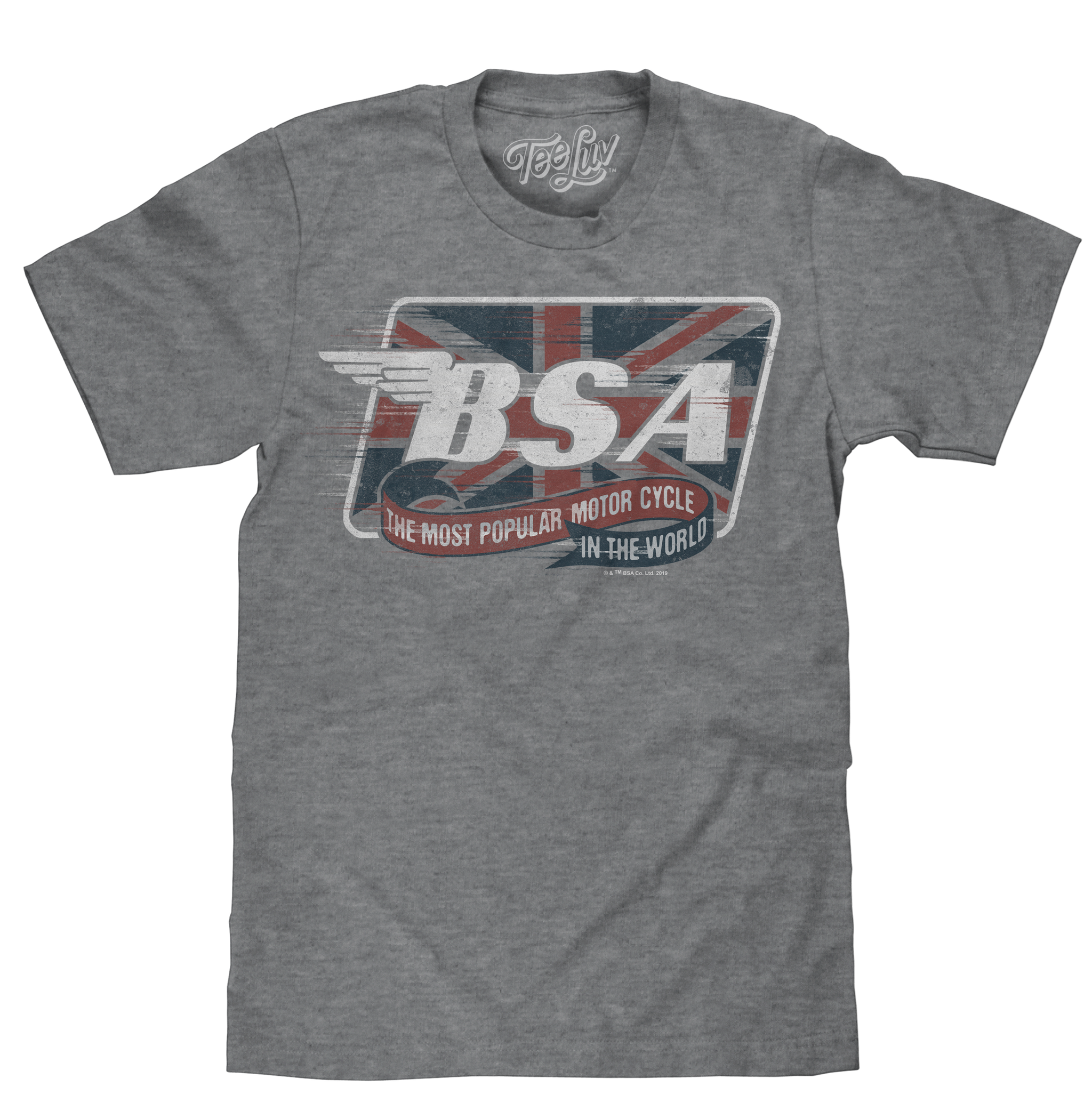 BSA Motorcycles Union Jack T-Shirt - Gray
