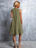 Tiered Round Neck Sleeveless Mini Tank Dress - Trendsi - Flyclothing LLC
