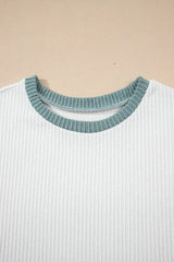 Contrast Trim Ribbed Knit Sleeveless Top - Trendsi - Flyclothing LLC