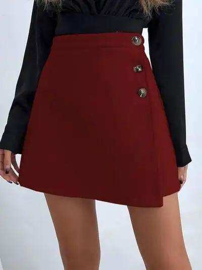 Buttoned Mini Skirt - Trendsi - Flyclothing LLC