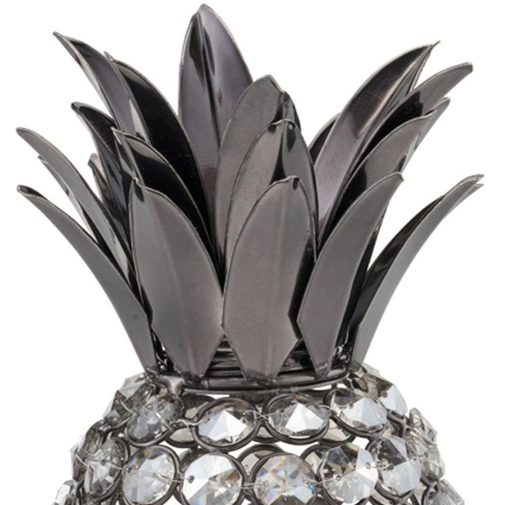 11" Faux Crystal Black And Nickel Pineapple Sculpture - Homeroots - Flyclothing LLC