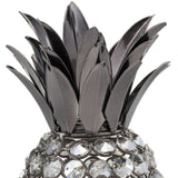11" Faux Crystal Black And Nickel Pineapple Sculpture - Homeroots