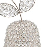 18" Silver Faux Crystal and Silver Decorative Pear Tabletop Sculpture - Homeroots