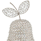 18" Silver Faux Crystal and Silver Decorative Pear Tabletop Sculpture - Homeroots - Flyclothing LLC