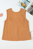 Bow Back Round Neck Tank - Trendsi - Flyclothing LLC
