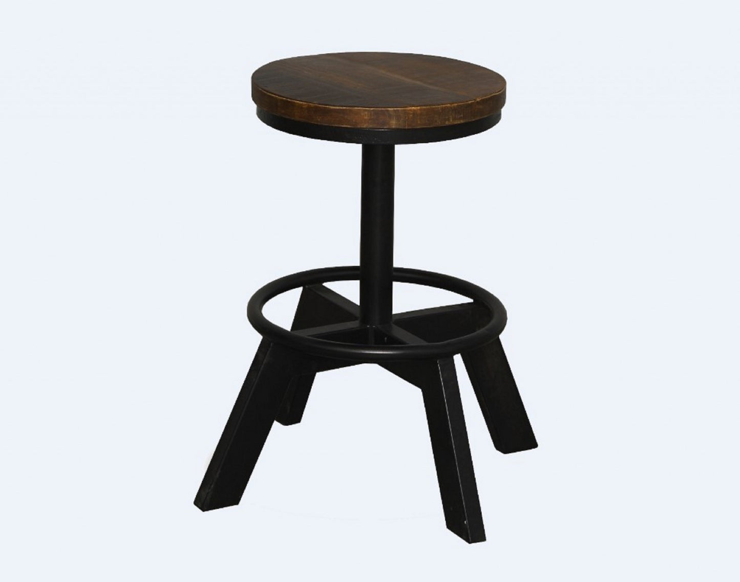 22" Brown And Black Iron Backless Bar Chair - Homeroots - Flyclothing LLC
