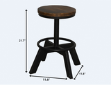 22" Brown And Black Iron Backless Bar Chair - Homeroots - Flyclothing LLC