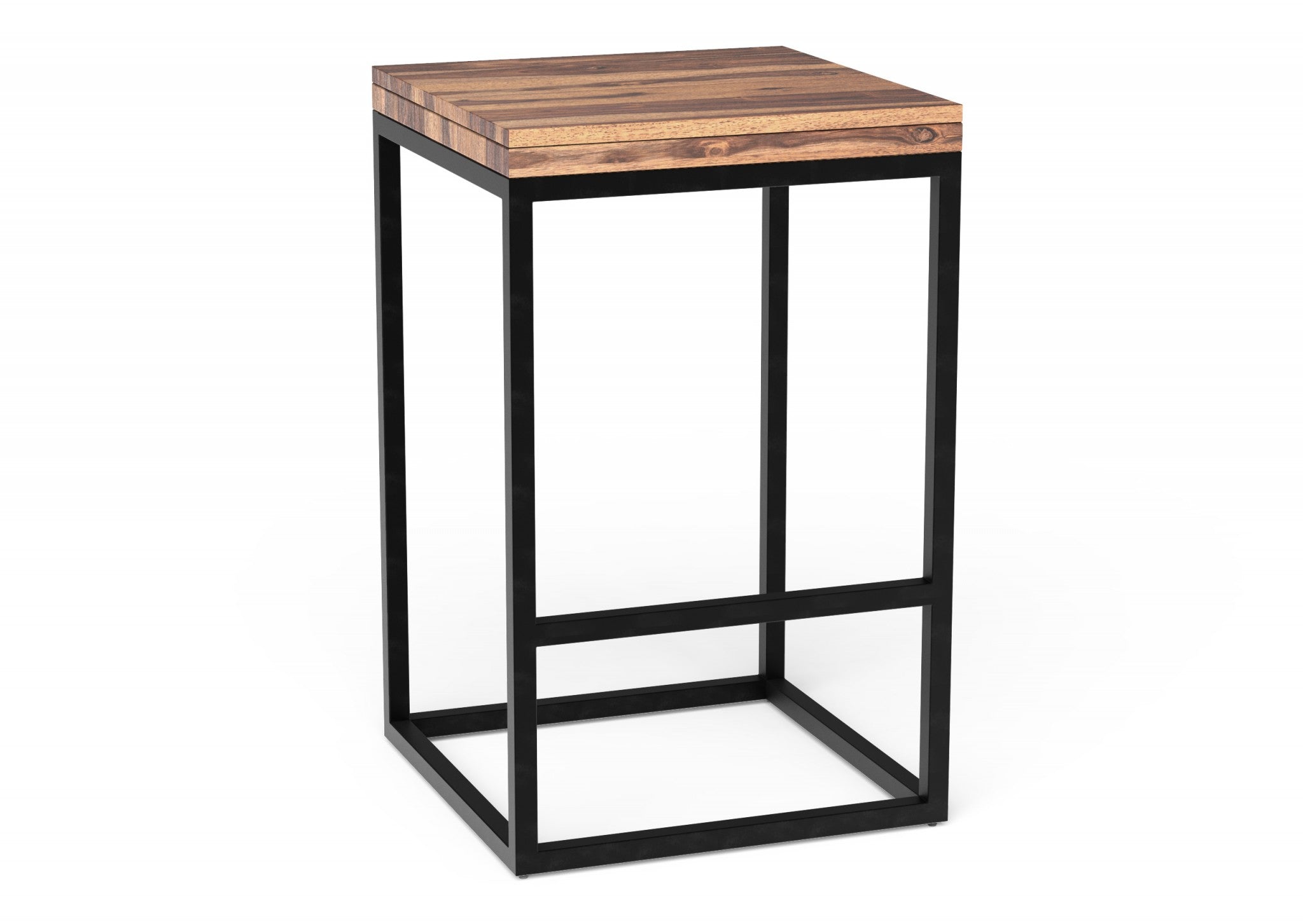 25" Brown And Black Iron Backless Counter Height Bar Chair - Homeroots - Flyclothing LLC
