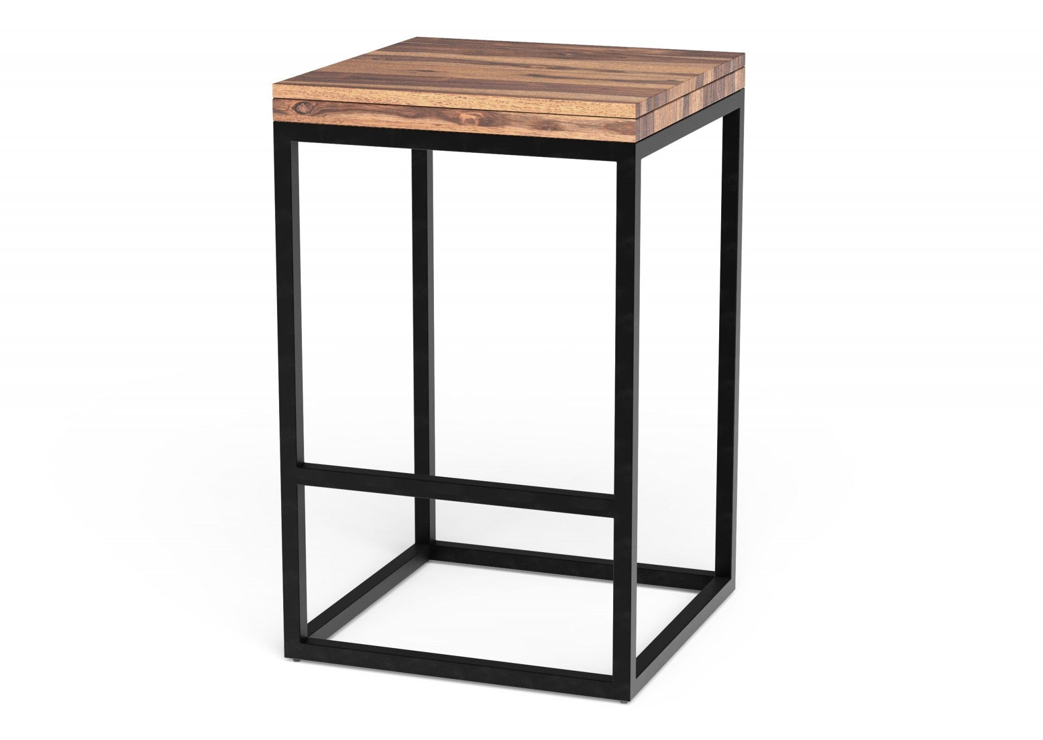 25" Brown And Black Iron Backless Counter Height Bar Chair - Homeroots - Flyclothing LLC