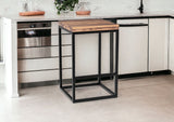 25" Brown And Black Iron Backless Counter Height Bar Chair - Homeroots