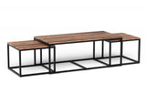 Set Of 3 Natural Wood Nesting Coffee And End Tables - Homeroots