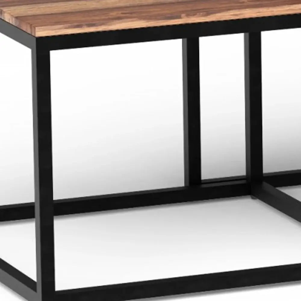 Set Of 3 Natural Wood Nesting Coffee And End Tables - Homeroots - Flyclothing LLC