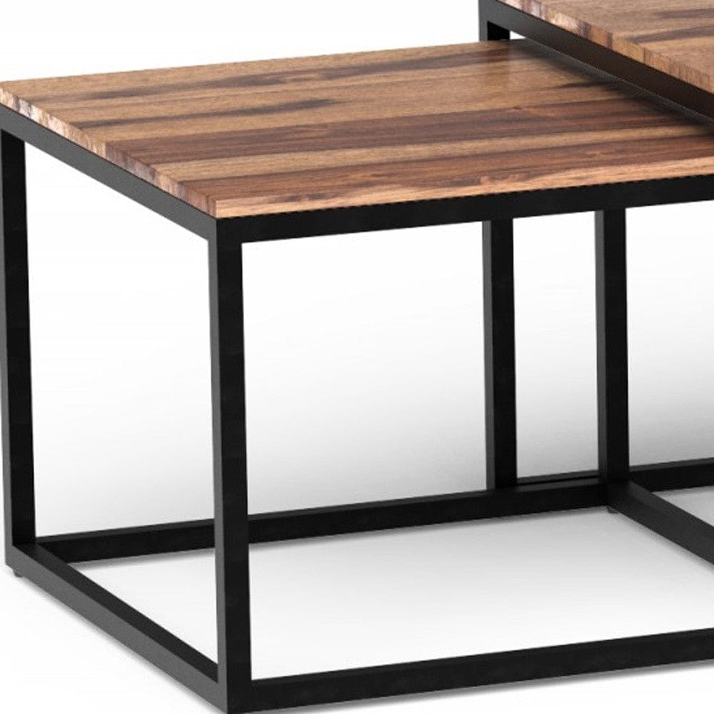 Set Of 3 Natural Wood Nesting Coffee And End Tables - Homeroots
