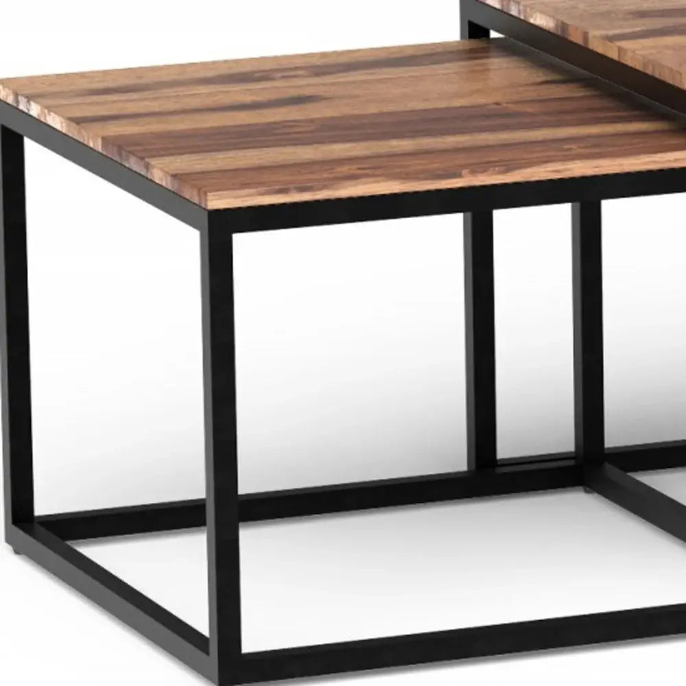 Set Of 3 Natural Wood Nesting Coffee And End Tables - Homeroots - Flyclothing LLC