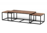 Set Of 3 Natural Wood Nesting Coffee And End Tables - Homeroots - Flyclothing LLC
