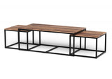 Set Of 3 Natural Wood Nesting Coffee And End Tables - Homeroots