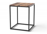 24" Black And Brown Solid Wood And Iron Square End Table - Homeroots - Flyclothing LLC