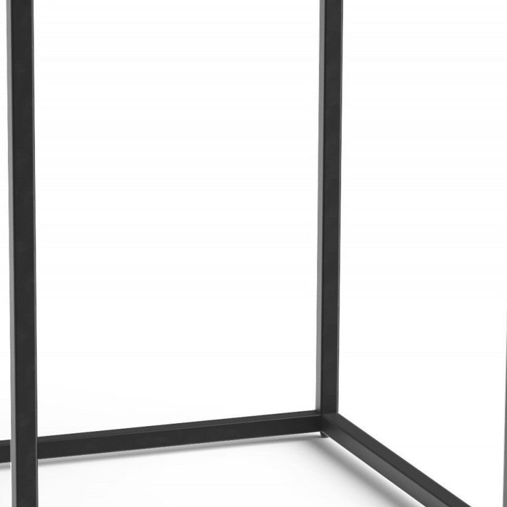 24" Black And Brown Solid Wood And Iron Square End Table - Homeroots - Flyclothing LLC