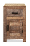 26" Brown Solid Wood Square End Table With Drawer - Homeroots