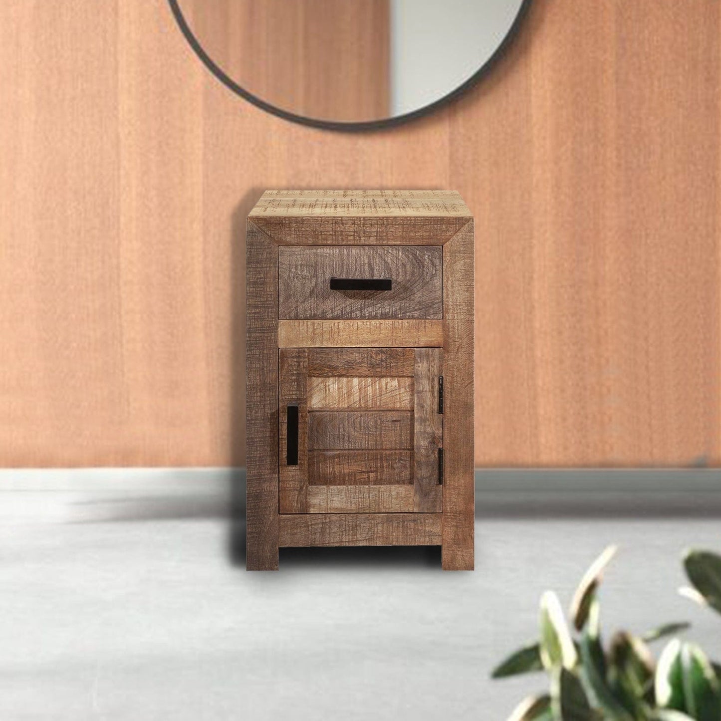 26" Brown Solid Wood Square End Table With Drawer - Homeroots - Flyclothing LLC