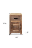 26" Brown Solid Wood Square End Table With Drawer - Homeroots