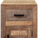 26" Brown Solid Wood Square End Table With Drawer - Homeroots