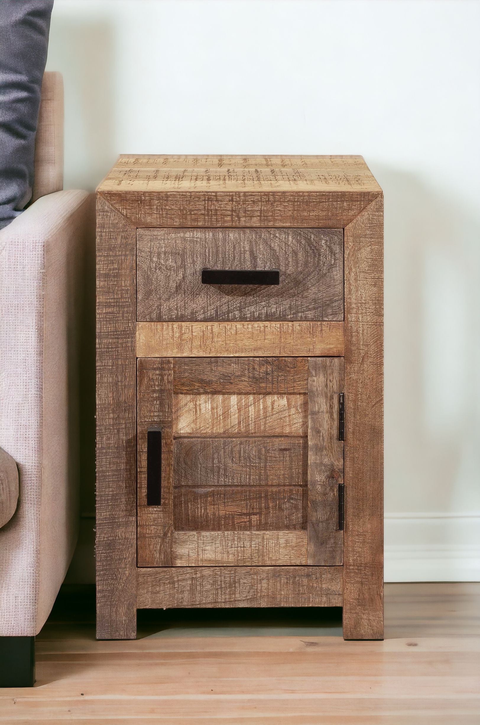 26" Brown Solid Wood Square End Table With Drawer - Homeroots - Flyclothing LLC