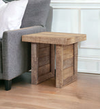20" Brown Solid Wood Square End Table - Homeroots