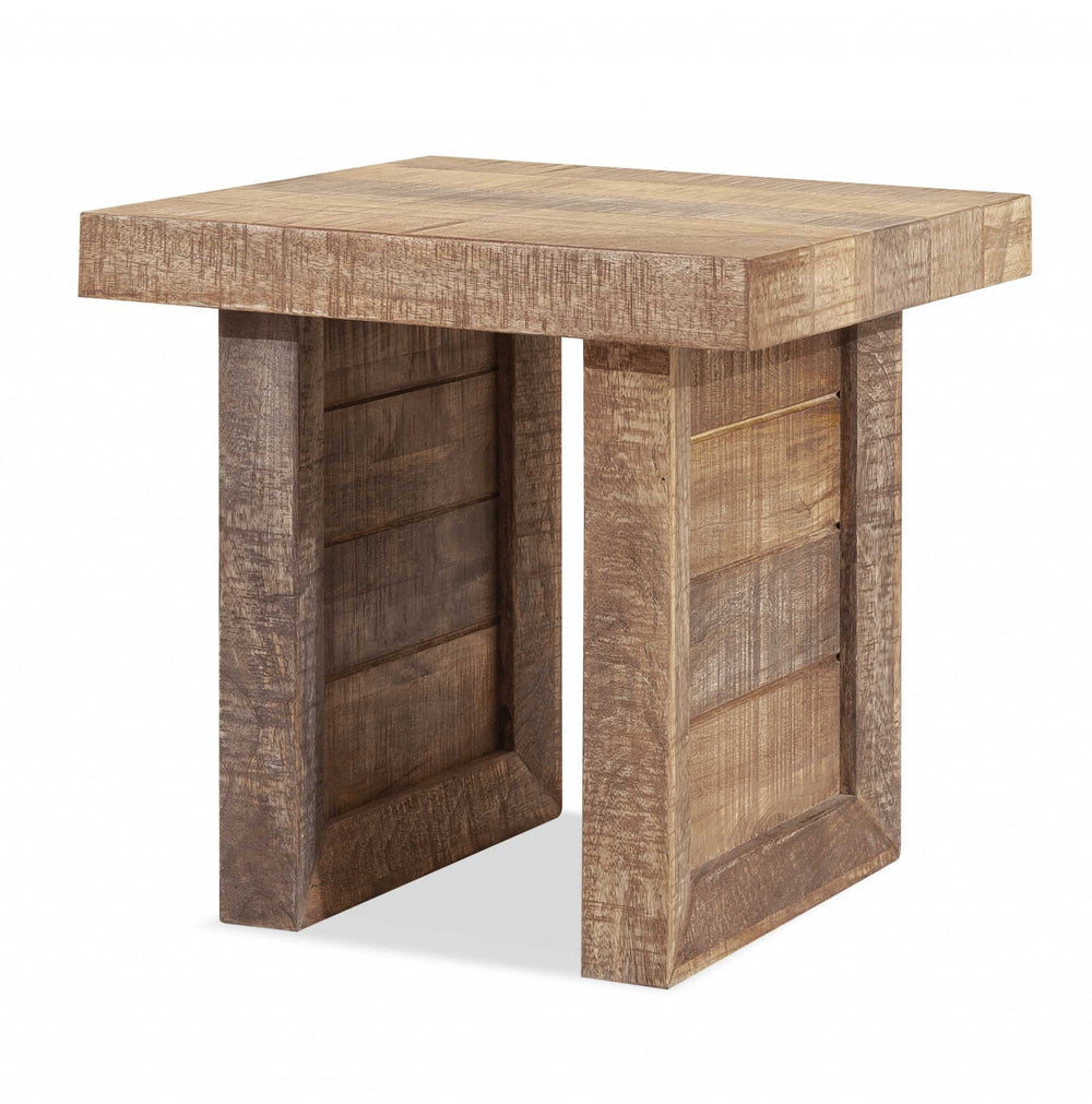 20" Brown Solid Wood Square End Table - Homeroots