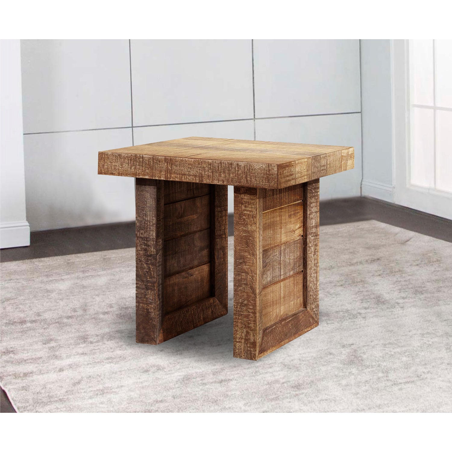 20" Brown Solid Wood Square End Table - Homeroots - Flyclothing LLC