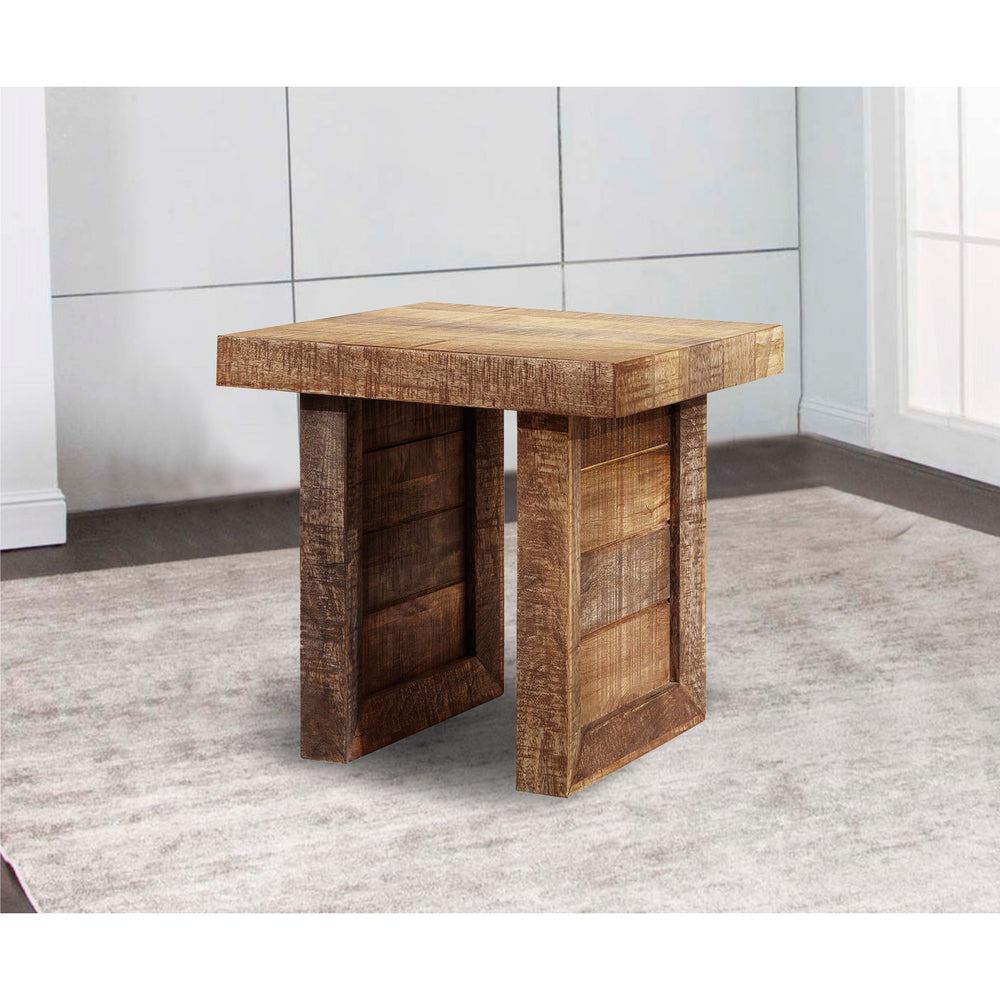20" Brown Solid Wood Square End Table - Homeroots