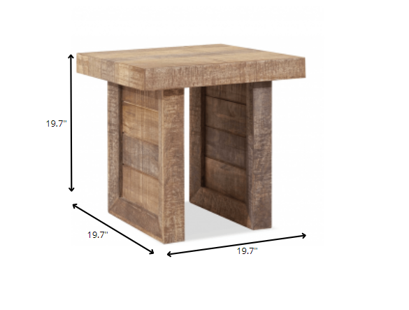 20" Brown Solid Wood Square End Table - Homeroots