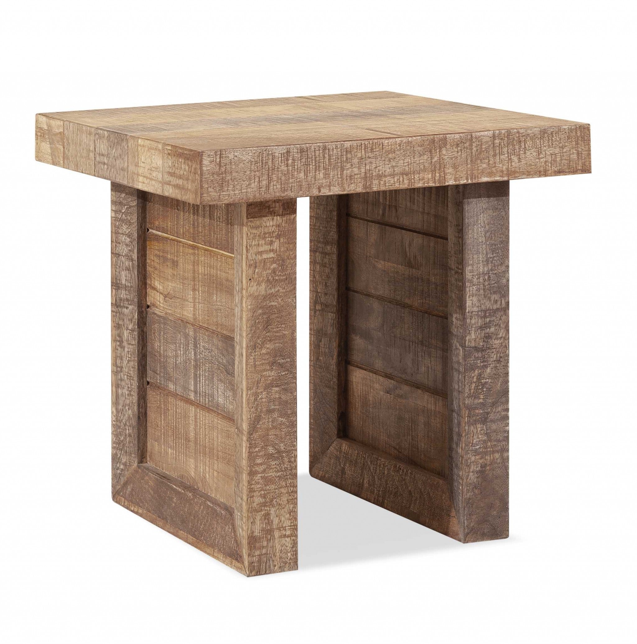 20" Brown Solid Wood Square End Table - Homeroots - Flyclothing LLC
