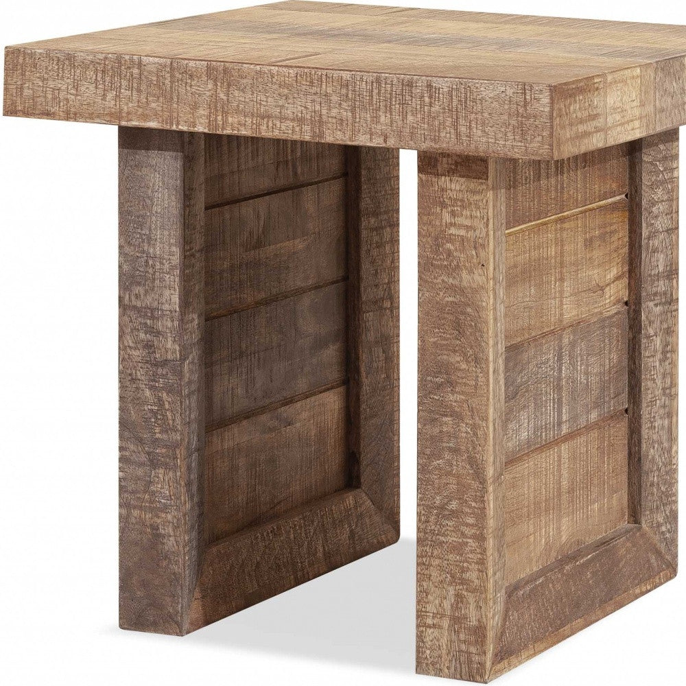 20" Brown Solid Wood Square End Table - Homeroots - Flyclothing LLC