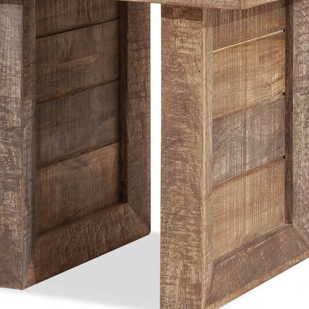20" Brown Solid Wood Square End Table - Homeroots - Flyclothing LLC