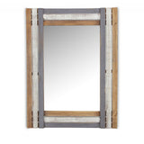 32" Gray Natural and White Wood Framed Accent Mirror - Homeroots