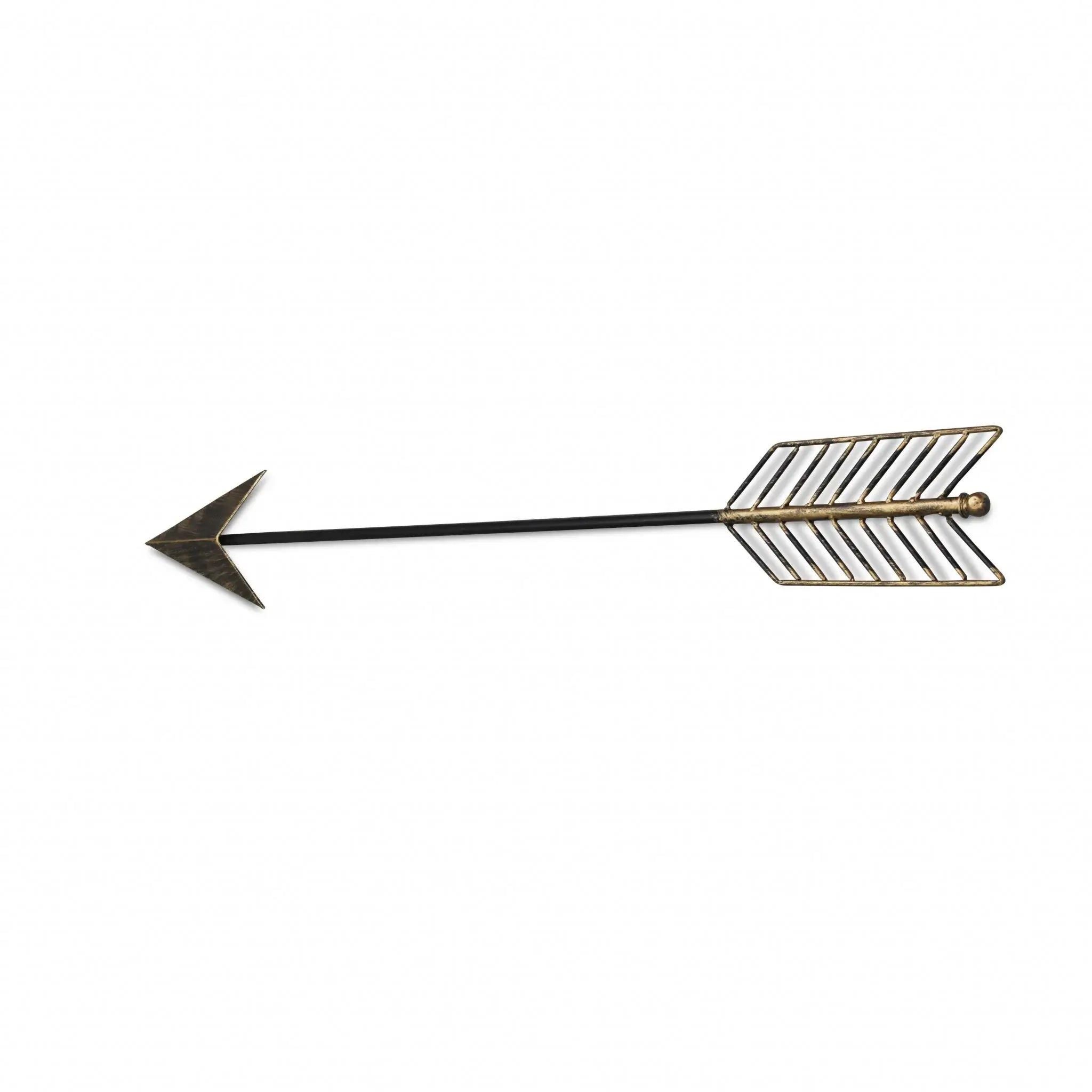 Burnished Dark Brown And Gold Tone Metal Arrow Wall Decor - Homeroots - Flyclothing LLC