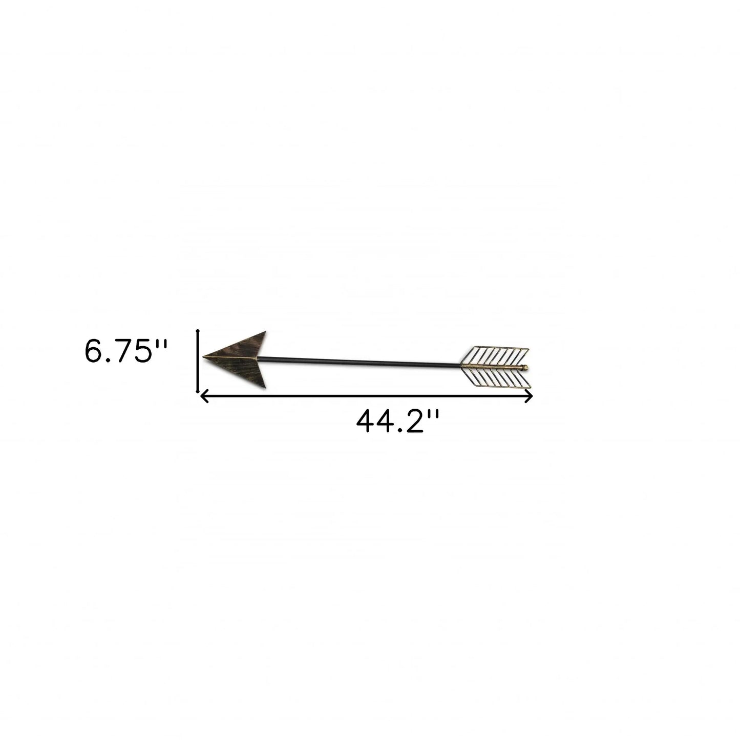 Burnished Dark Brown And Gold Tone Metal Arrow Wall Decor - Homeroots - Flyclothing LLC