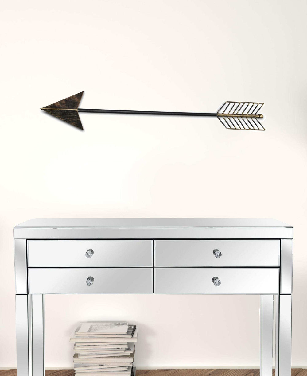 Burnished Dark Brown And Gold Tone Metal Arrow Wall Decor - Homeroots - Flyclothing LLC