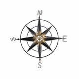 39" Black Rustic Compass Metal Wall Decor - Homeroots - Flyclothing LLC