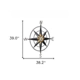 39" Black Rustic Compass Metal Wall Decor - Homeroots - Flyclothing LLC