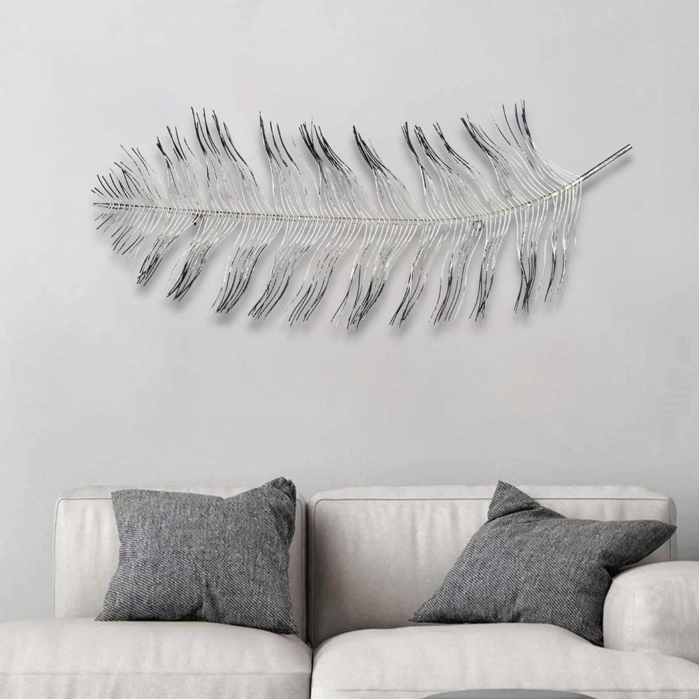 Black And Silver Metal Peacock Feather Wall Decor - Homeroots - Flyclothing LLC