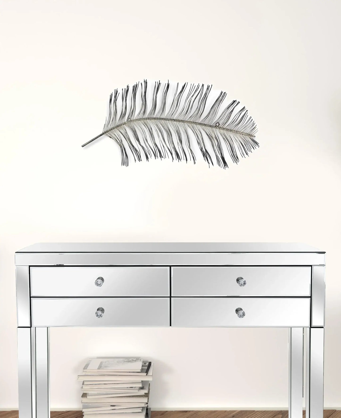 Black And Silver Metal Peacock Feather Wall Decor - Homeroots - Flyclothing LLC