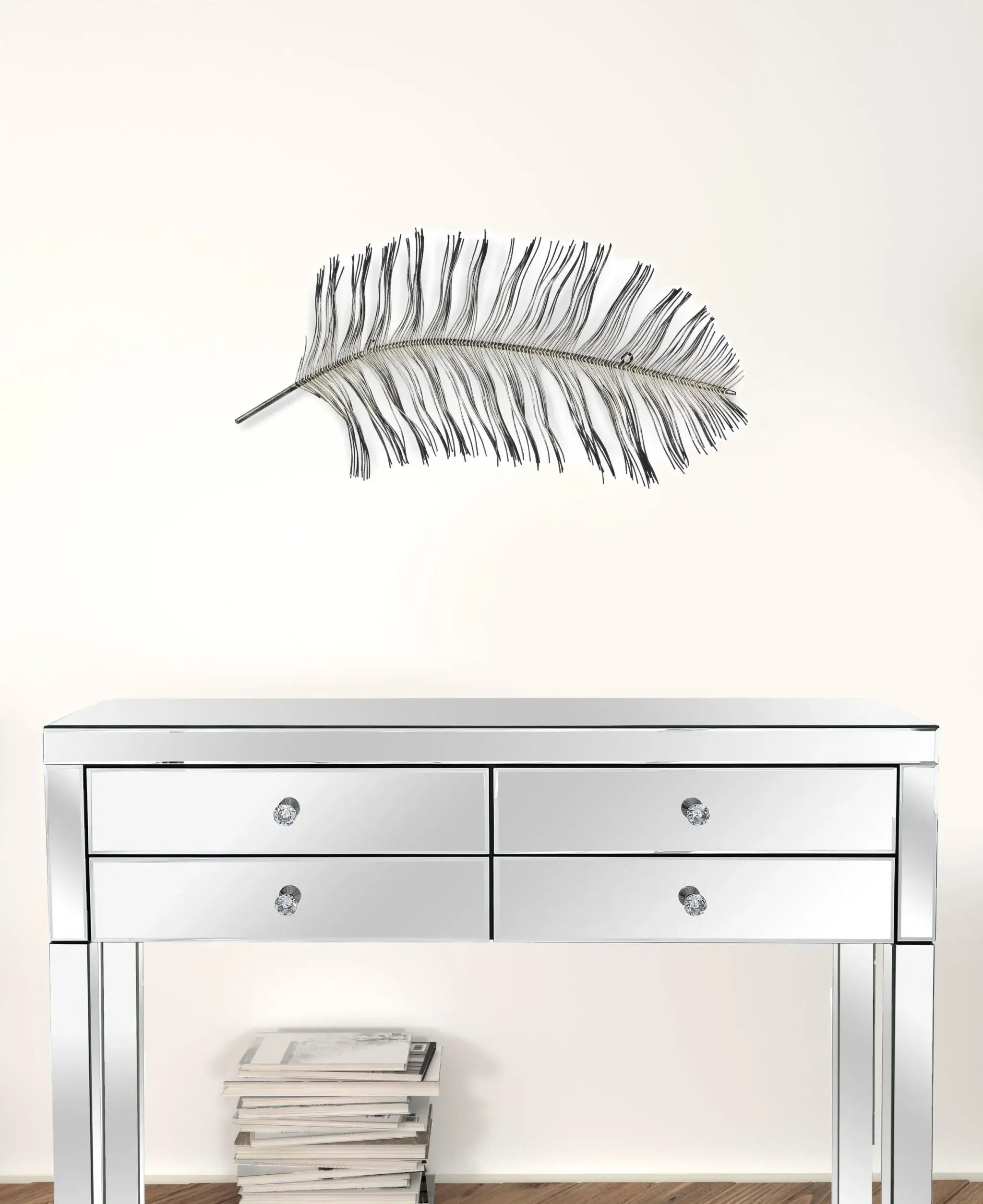 Black And Silver Metal Peacock Feather Wall Decor - Homeroots - Flyclothing LLC