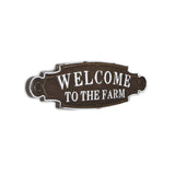 Welcome To The Farm Lacquered Black And White Metal Wall Art - Homeroots