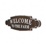 Welcome To The Farm Lacquered Black And White Metal Wall Art - Homeroots